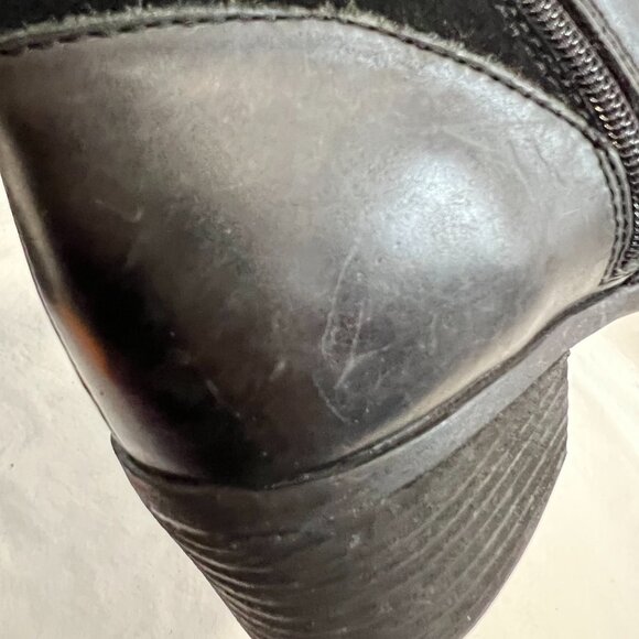 Born boots Korita Western womens 9.5 black leather suede block heel zip up - Picture 12 of 14